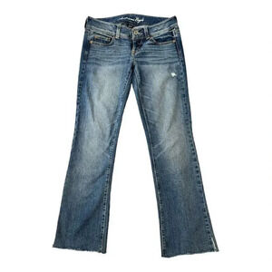 American Eagle Women's Slim Bootcut Jeans Blue Size 4 Stretch Fabric‎